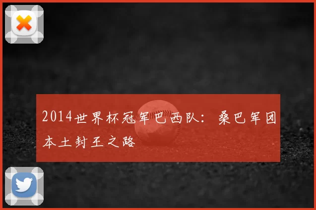 2014世界杯冠军巴西队:桑巴军团本土封王之路